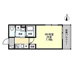 Floracion中山 1Kの間取図画像