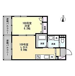 Floracion中山 1Kの間取図画像