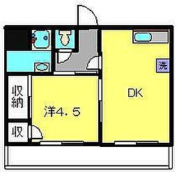 橋本ビル 1DKの間取図画像