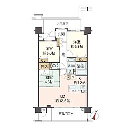 プレミスト北千里クラッシィA棟 3LDKの間取図画像