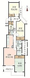 コープ野村ウィンディ北千里 3SLDKの間取図画像