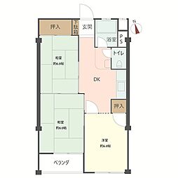 箕面コーポラス 3DKの間取図画像
