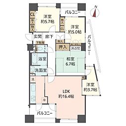 ジョイン川西 4LDKの間取図画像