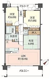 阪急日生ニュータウン花咲く丘の街F棟 3LDKの間取図画像