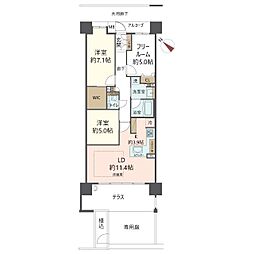 グランドパレス御影山手 2SLDKの間取図画像