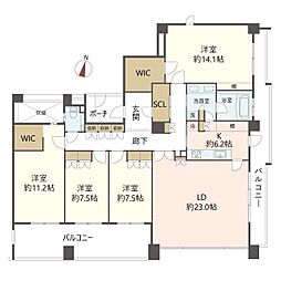 フォレスタージュ仁川高台 4LDKの間取図画像