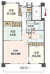 セレブラント寿楽荘 3LDKの間取図画像