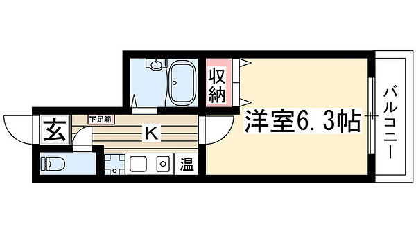 フォレスト高針 2F｜愛知県名古屋市名東区野間町(賃貸マンション1K・2階・18.44㎡)の写真 その2
