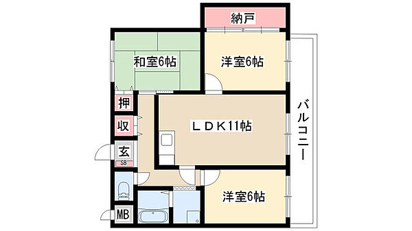 ネオ岩崎台 203｜愛知県日進市岩崎台４丁目(賃貸マンション3LDK・2階・71.70㎡)の写真 その2