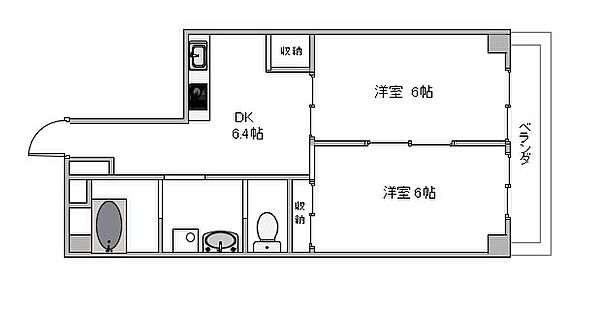 政美マンション 601｜愛知県名古屋市名東区藤見が丘(賃貸マンション2DK・6階・38.00㎡)の写真 その2