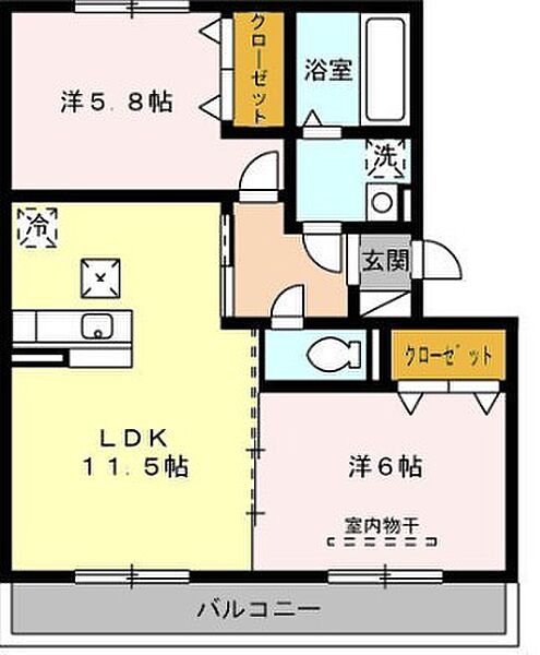 ＥＡＳＴ　ＷＩＮＧ 102｜愛知県名古屋市名東区高針荒田(賃貸アパート2LDK・1階・54.23㎡)の写真 その2