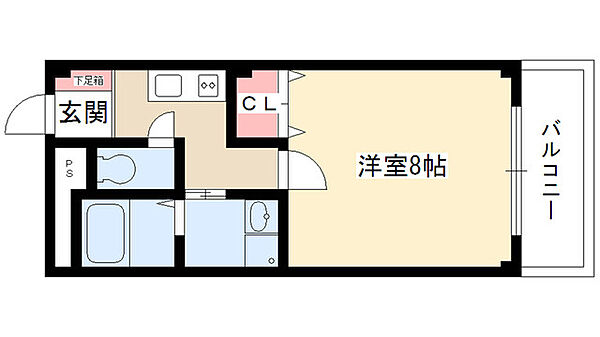 アンプルールフェールきたじま 305｜愛知県名古屋市名東区大針３丁目(賃貸マンション1K・3階・26.49㎡)の写真 その2