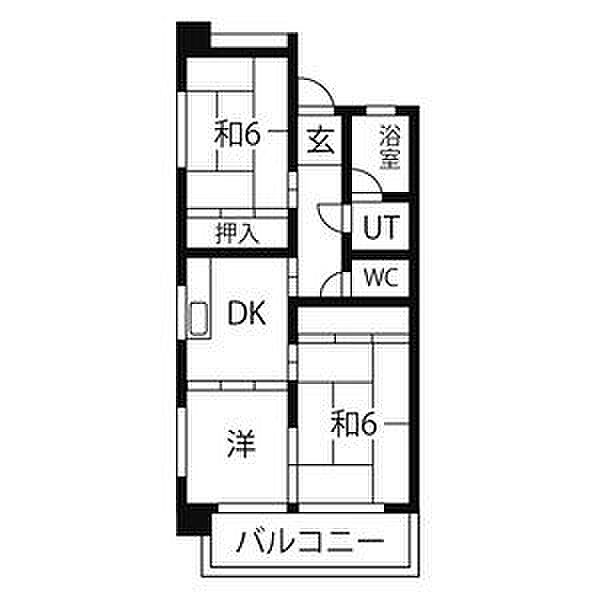 コーポ香流橋 306｜愛知県名古屋市千種区宮根台１丁目(賃貸マンション3DK・3階・56.79㎡)の写真 その2