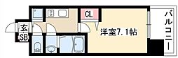 プレサンス大須観音 1Kの間取図画像