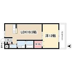 アニコムハイツII 1LDKの間取図画像
