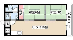 桜台ハイツ 2LDKの間取図画像