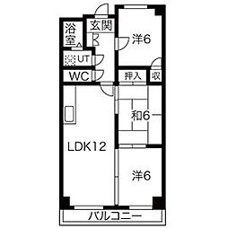 第2高杉マンション 3LDKの間取図画像