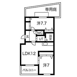 ラ・フォンテ 2LDKの間取図画像