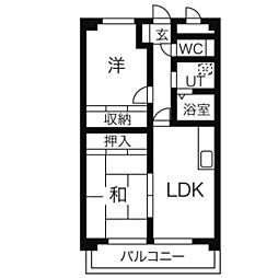 ヴィラジュリア 2LDKの間取図画像