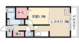クレール・ヴィラージュ2 1LDKの間取図画像