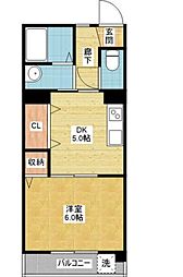 グランド・マンション向陽 1DKの間取図画像