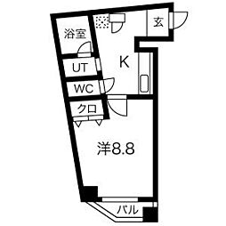 アールズコート新瑞橋駅前 1Kの間取図画像