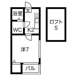 アイリス小幡 1Kの間取図画像
