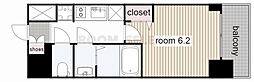 プレサンス葵デュリス 1Kの間取図画像