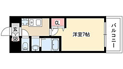 パークフラッツ金山 1Kの間取図画像
