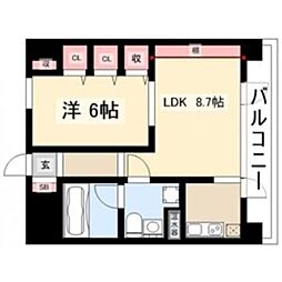 ラ・クール泉 1LDKの間取図画像