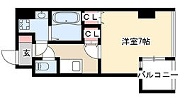 リエス鶴舞EASTTOWER 1Kの間取図画像