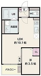 Jack todanishiI 1LDKの間取図画像