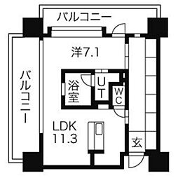 アーデン泉プレミア 1LDKの間取図画像