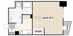 アクアヒルズ 1Kの間取図画像
