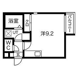 グランティックTRS ワンルームの間取図画像