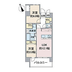 Casa Via 2LDKの間取図画像