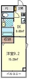 セーズシャンブル 1DKの間取図画像