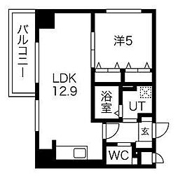 RIVO瑞穂通 1LDKの間取図画像