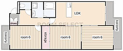 シャトー春山 3LDKの間取図画像