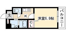 meLiV桜山 1Kの間取図画像
