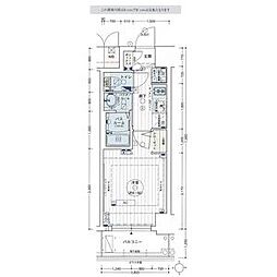エステムコート名古屋新栄3グローリィ 1Kの間取図画像