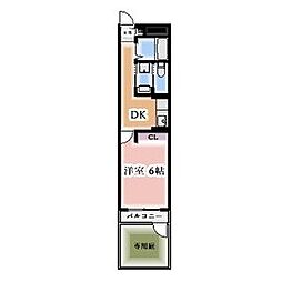 都マンション 1DKの間取図画像