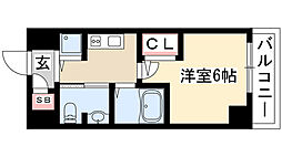 プレサンス鶴舞グリーンパーク ワンルームの間取図画像