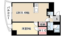 Blancasa久屋大通 1LDKの間取図画像