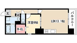 ディアコート千早 1LDKの間取図画像