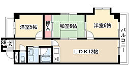ディアコート池下 3LDKの間取図画像