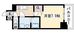 プレサンス桜通ザ・タイムズ 1Kの間取図画像