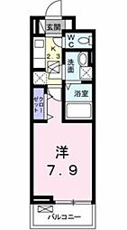 グランディオ春岡 1Kの間取図画像