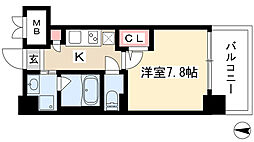 アールズタワー望が丘 1Kの間取図画像