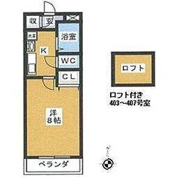 プライム・ステージK 1Kの間取図画像